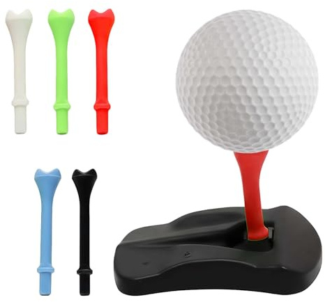 Unbreakable Golf Tees for Mats, Turf Base Tee System for Driving Range & Simulators, 3D Printed, Multiple Heights for Driver/Iron/Hybrid, Gift for Golfers (black)
