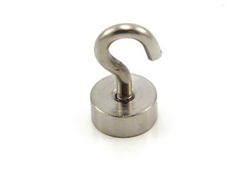 first4magnets Magnet de Sujeción de Neodimio de Dia de 19mm Con Gancho M5 Para Colgar, Sostener O Mostrar Elementos - Pull de 15kg - Paquete de 4