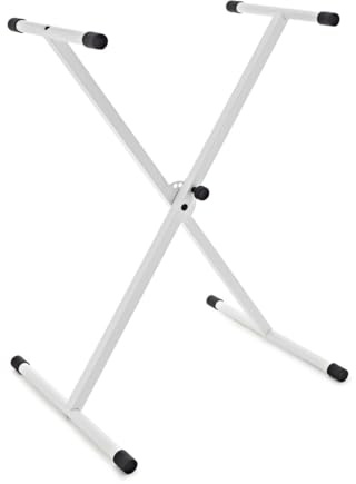 gear4music Soporte de Teclado en «X», Blanco