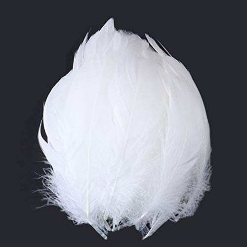 500 Stück Federn Weiß Federn Zum Basteln, 8-12 cm Bastel Federn, Natürliche Federn Weiße Federn Deko Bastelfedern für DIY Ohrring, Hochzeit, Traumfänger, Kopfschmucksfedern, Masken, Party Dekoration