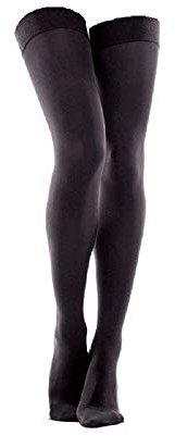 TOROS GROUP MANUFACTURE Autoreggenti a compressione graduate 18-21 mmHg-Calze autoreggenti medicali -collant compressivi-Ottime per vene varicose Nero Large