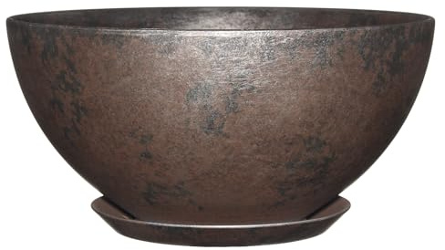 Classic Home and Garden Rosie Modern Planter w/Drainage - Contemporary Planter Bowls - Shallow Round Vases for Small Plants - Versatile Indoor & Outdoor Pots (10” Northern Lights)
