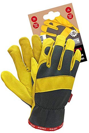 Reis Rmc-Spectro10 Lot de 12 gants de protection pour mécanicien Jaune acier Taille 10