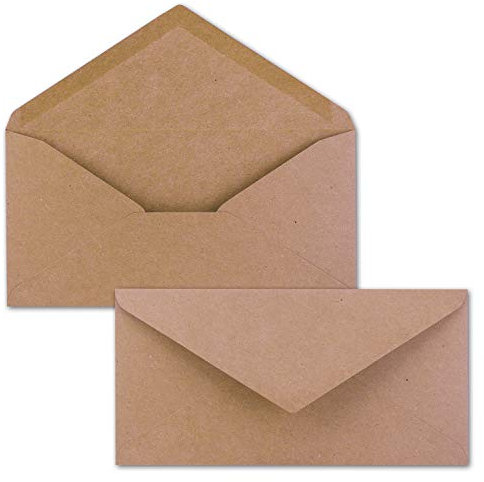 100x Kraftpapier-Umschläge DIN Lang - Rosa - Nassklebung 11 x 22 cm - Brief-Umschläge aus Recycling-Papier - Vintage Kuverts von NEUSER PAPIER