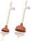 Kirchhoff Profi-Pömpel 2er-Set, Saugglocke im Bundle für verstopfte Toilette, Abfluss, Waschbecken, Dusche, WC-Pümpel zur chemielosen Reinigung, Abflussreiniger bei Verstopfung, 99908200-SET, Rot