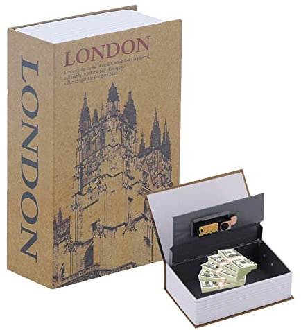 Tragbarer Mini-Buchtresor Echte Seiten Umleitung Buchtresor mit Zahlenschloss Geldaufbewahrungsbox zur Aufbewahrung wichtiger Dinge