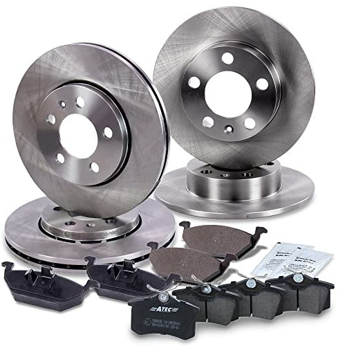 Set di freni ATEC Germany incl. dischi freno anteriori Ø 256 mm ventilati + posteriori Ø 256 mm pieni + pastiglie freno anteriori e posteriori