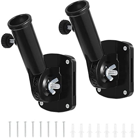 eROOSY 2 PCS Porte Drapeau Mural Exterieur, Support de Drapeau Réglable, Support Mural pour Mât de Drapeau avec vis, Noir