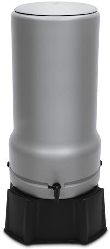 YourCasa Regentonne 200L [RainBell] mit Standfuss, Deckel & Wasserhahn - Regenfass Frostsicher aus Kunststoff - Regenwassertonne - Regenwassertank Garten Wassertank Regensammler Wasserfass (Grau,200L)