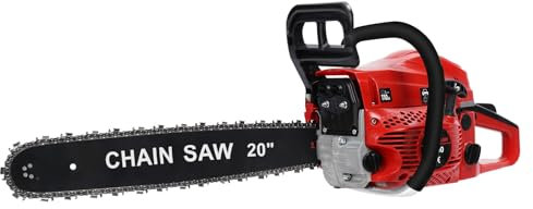 cukoekim Motosierra de gas de 58 cc, motosierras de gas de 20 pulgadas con mango superior con engrasador automático, tanque de combustible de 550 ml, motosierra de gasolina de alto rendimiento de 2