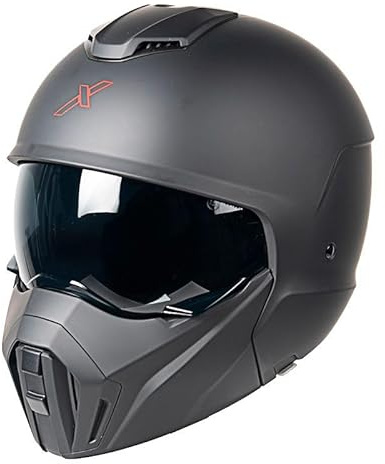 MOTOBLOUZ VULCAN Casque de moto JET | Homologué ECE 22.06 | Black mat 22.06 | Casque scooter