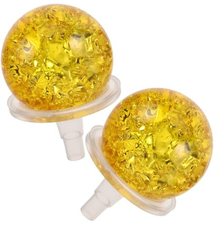 Cabilock 2sets Glass Spheres Ice Cracked Bubble Design Crystal Ball Ornaments for Aquarium Garden Tea Table Unique Water Fountain Decor