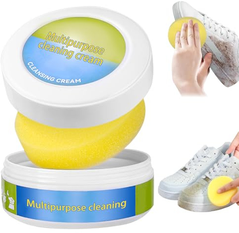 Shoe Cleaner, 2025 New Multi Functional White Trainer Cleaner Cream, Shoe Whitener for Trainers, Shoes Decontaminate Solid Paste (1 pcs)