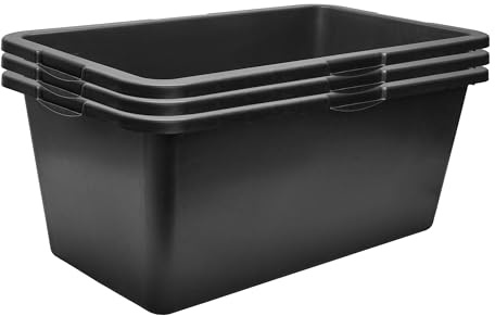 Garronda Vasca per Malta 3 Pezzi 60 L Rettangolare – mastello robusto in plastica riciclata, contenitore e vasca da muratore per cemento, giardino o officina GD-0169