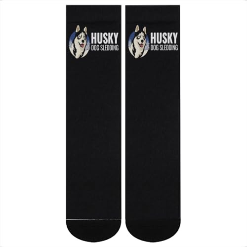Husky Dog Sledding Socks - Mushing Crew Socks for Husky Owners, Sled Dog Racers, and Winter Sports Athletes