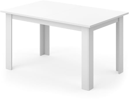 Vicco Esstisch Karlos, Weiß, 140 x 90 cm, zur Nutzung als Fester Speisetisch im Wohn- oder Essbereich