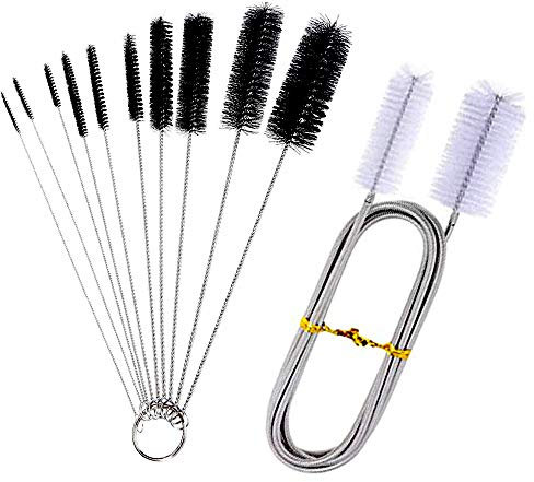 yeemeen 11 Pcs Edelstahl Bürsten Set, 155cm Aquarium Reinigungsbürste Flexible Double Ended Aquarium Schläuche Filter Rohrbürste Reiniger Pumpe Schlauchbürste, für Aquarium Reinigen