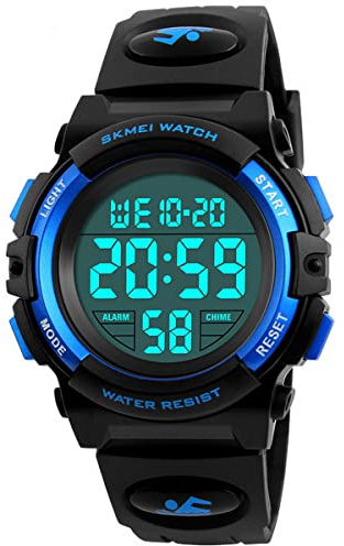 WONOLO Kids Watch,Boys Watch for 6-15 Year Old Boys,Digital Sport Outdoor Multifunctional Chronograph LED 50 M Waterproof Alarm Calendar Analog Watch for Children with Silicone Band