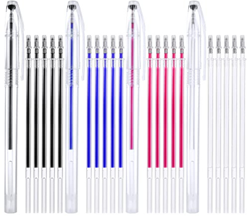 TIESOME Marqueurs Effaçables à Chaud - 4 Couleurs Avec 20 Recharges, Interchangeables Pour Quilting, Couture et Tissus
