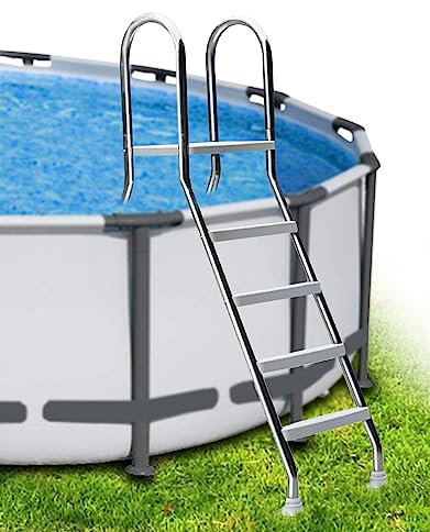 BOTOWI Escalera Resistente para Piscinas, Escalera para Piscinas elevadas, Escalera de Seguridad para Piscinas, Escalones Desmontables de Acero Inoxidable para Piscinas elevadas, Carga 250 kg