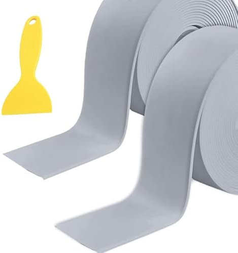 Cinta Impermeable Autoadhesiva, 2 rollos de El gris Cintas de Cinta Selladora Baño para Duchas, Cocinas, Baños, Esquinas, Decoración del Baño, con Herramienta de Sellado