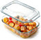 NUTRIUPS Casseruola Rettangolare in Vetro da con Coperchio in Vetro Bakeware in per Forno a Microonde Casseruola Piatto Coperchio Forno Pentole (1.35L)