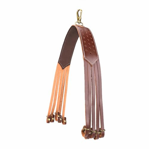 Tourbn Tourbon Sac de transport rembourré en cuir véritable pour la chasse et le tir avec 10 boucles, marron, 87*5cm, porte-jeux