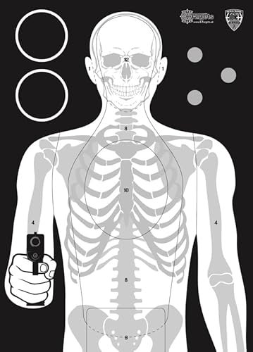 X-Targets Zielscheibe *Defensive Target* | 50 x 70 cm | Papier 120g/m² | Ideal für das Verteidigungsschießen | Verschiedene Trefferzonen für perfektes Training (20 Stück)