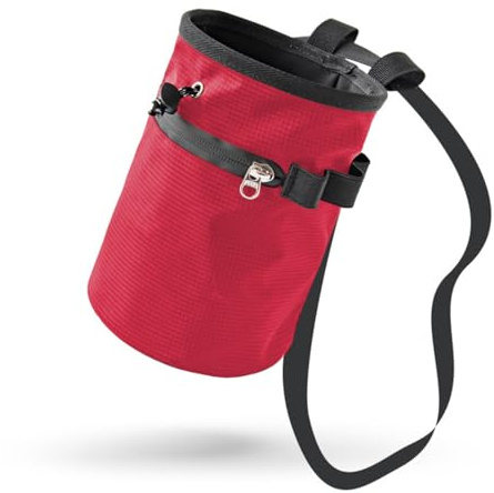 Borsa per Gesso Arrampicata,Sacchetto per Gessetti Bouldering da con Coulisse e Cintura Regolabile e Tasche Portaoggetti con Cerniera per Arrampicata Pesistica Ginnastica