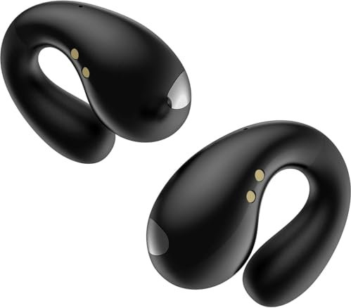 Écouteurs Bluetooth sans Fil, Écouteurs Bluetooth 5.3 Ouverts, Casque Stéréo sans Fil avec Autonomie 50 Heures, Ecouteurs Ergonomiques à Clip pour Le Sport, Étanchéité IPX7 Adaptée au Sport/Fitness