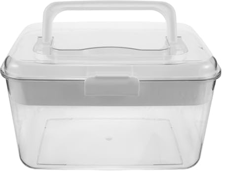 TOPPERFUN Boîte à Pharmacie Portable Transparente avec Poignée Organisateur de Remède en Plastique Léger Compartiments Multiples pour Rangement Ordonné pour Usage Familial et Voyage