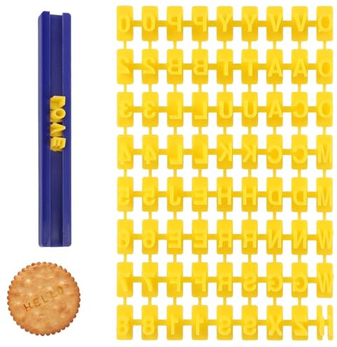 JYXNU 72 Piezas Molde de Galleta del Alfabeto Número,Letras Para Arcilla,Sellos para Galletas Fondant Reposteria,para Cookies Galletas Pastelería Fondant