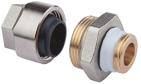 Simplex Schwarzrohradapter PLUS Rohr 1 x G1a Anschlussverschraubung mit Außengewinde, aus Messing vernickelt, F13081