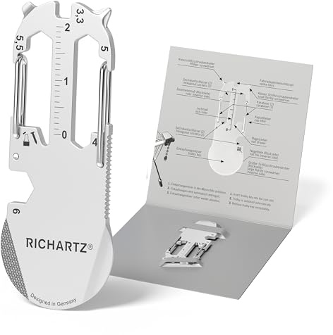 RICHARTZ KEY ORGANIZER modern-2 | Multitool Schlüsselanhänger | 16 praktische Funktionen | Hochwertiger, matt gestrahlter Edelstahl | Schlüsselanhänger Werkzeug inkl. Funktionsbeschreibung