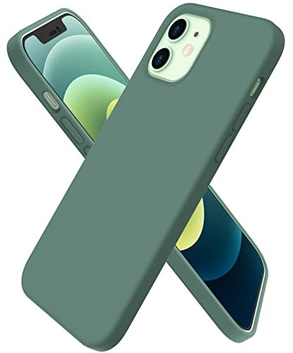 ORNARTO kompatibel mit iPhone 12 | 12 Pro 6,1 Silikon Case, Hülle Ultra Dünne Voller Schutz Flüssig Handyhülle für iPhone 12 Pro/iPhone 12(2020) 6,1 Zoll Piniengrün