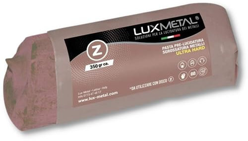 Lux Metal Pasta Abrasiva Lucidante Marrone Ultra Hard 350 gr Pre Lucidatura Alluminio Cera Per Lucidare Acciaio Inox Sgrossatura Metalli Leva Rimuovi Graffi Ossido Lucida Ottone Solida Ferro Rame Oro