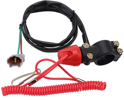 GOOFIT Motocicleta 22mm 7/8 ON Off Controlador Control Manillar Botón Montado Interruptor Llama con Enchufe Estanco Reemplazo para ATV Dirt Bike Go Kart Scooter Pit Bike