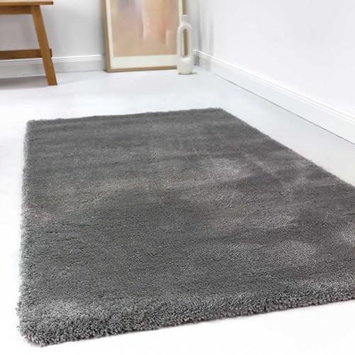 Wecon Home Kuschelig weicher Esprit Hochflor Teppich, bestens geeignet fürs Wohnzimmer, Schlafzimmer und Kinderzimmer RELAXX (120 x 170 cm, Taupe grau)