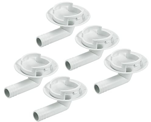 sourcing map Air Conditioner Drain Hose Connector 40mm Tube Elbow Fitting Replacement Part Accessories for Mini-Split Window AC, Beige Pack of 5