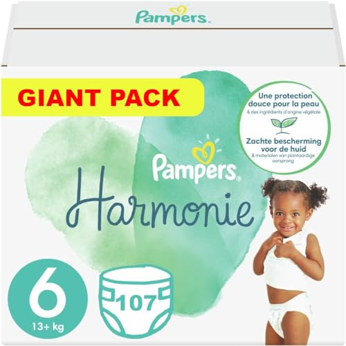 PAMPERS HARMONIE Couches Taille 6 (13-18 KG) 107 Couches