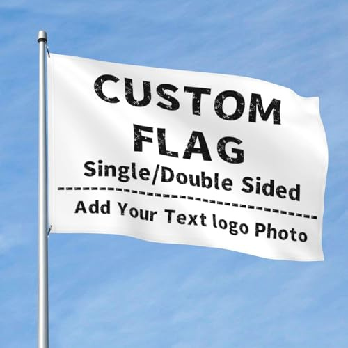 PRFELMG Individuelle Flagge 2x3 Ft, Personalisierte Flaggen & Banner Outdoor, Fügen Sie Ihr eigenes Foto/Text/Logo hinzu, für Garten und Außendekorationen, Camping Flagge, einseitig