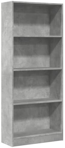 vidaXL Libreria Grigio Cemento 60x24x143 cm in Legno Multistrato, Mobile Porta Libri, scaffale per Libri, Mobile portaoggetti, Porta Libri