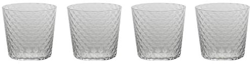 Zafferano Veneziano Mixology Lot de 4 verres pour cocktails, long drinks, spiritueux, motif à facettes, soufflé à la bouche, fait main (Tumbler XL (VN01100))