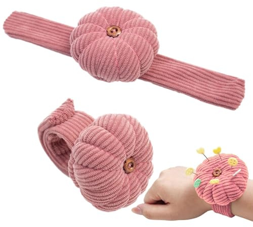 Murman Coussin À Épingles Poignet, Bracelet Épingle Porte Aiguilles Cou-ture Poignet en Forme Citrouill-e, Coussin À Aiguille Mignon Cou-ture, Élastique Coussin D'épingle Ceinture De Poignet