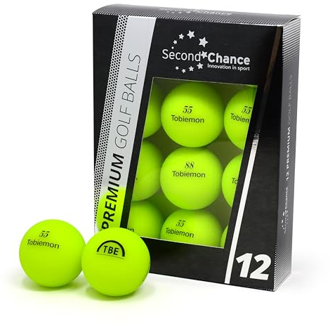 Second Chance Recycled Lake Golf Balls, 12 Pack, Mixed Golf Balls, Ideal for Practice and Play, Golf Ball Assortment, Green