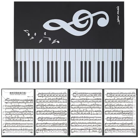 OUDQFCJ Carpeta Partituras Plegable, Carpeta de Música de 6 Páginas para Cuaderno Partituras, Carpeta de Coro con Fundas de Plástico, Carpeta de Concierto y Música para Músicos y Coristas (A4)