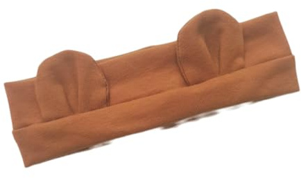 Whakano 1 turban avec oreilles d'ours pour bébé - Bandeau en coton doux - Bandeau élastique - Pour nouveau-né et fille - Accessoire de cheveux - Jaune foncé