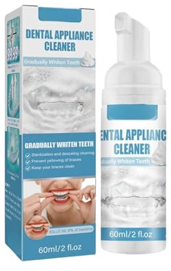Detergente per correttore dentale, 60 ml Ortodontic Foam Cleaner Organic Aligner Foam Cleaner Schiuma detergente per apparecchi orali, protesi dentarie, retainer ed allineatore, rimuove lo