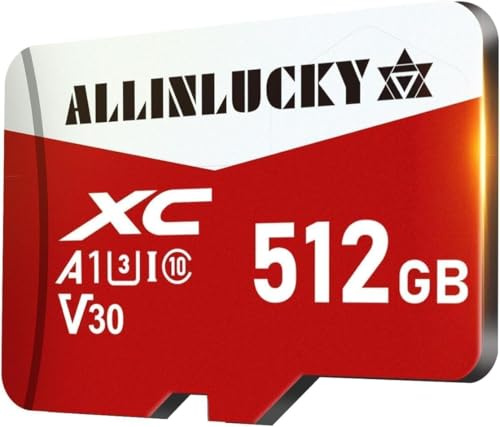 Scheda di Memoria Micro SD da 512 GB Scheda SD ALLINLUCKY Memory Card SD with Smartphone, Camera, Tablet, Drone, Smart TV