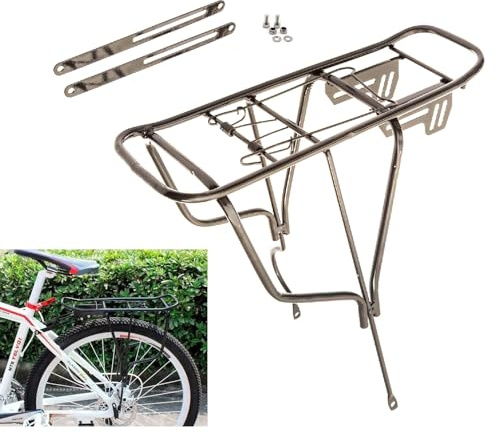 Biking Rear Bike Rack Adjustable Pannier Rack 10 kg Load Fits Wheel Sizes 20 24 26 Luggage Carrier Seat Post Storage Cargo Luggage Carrier Bicycle